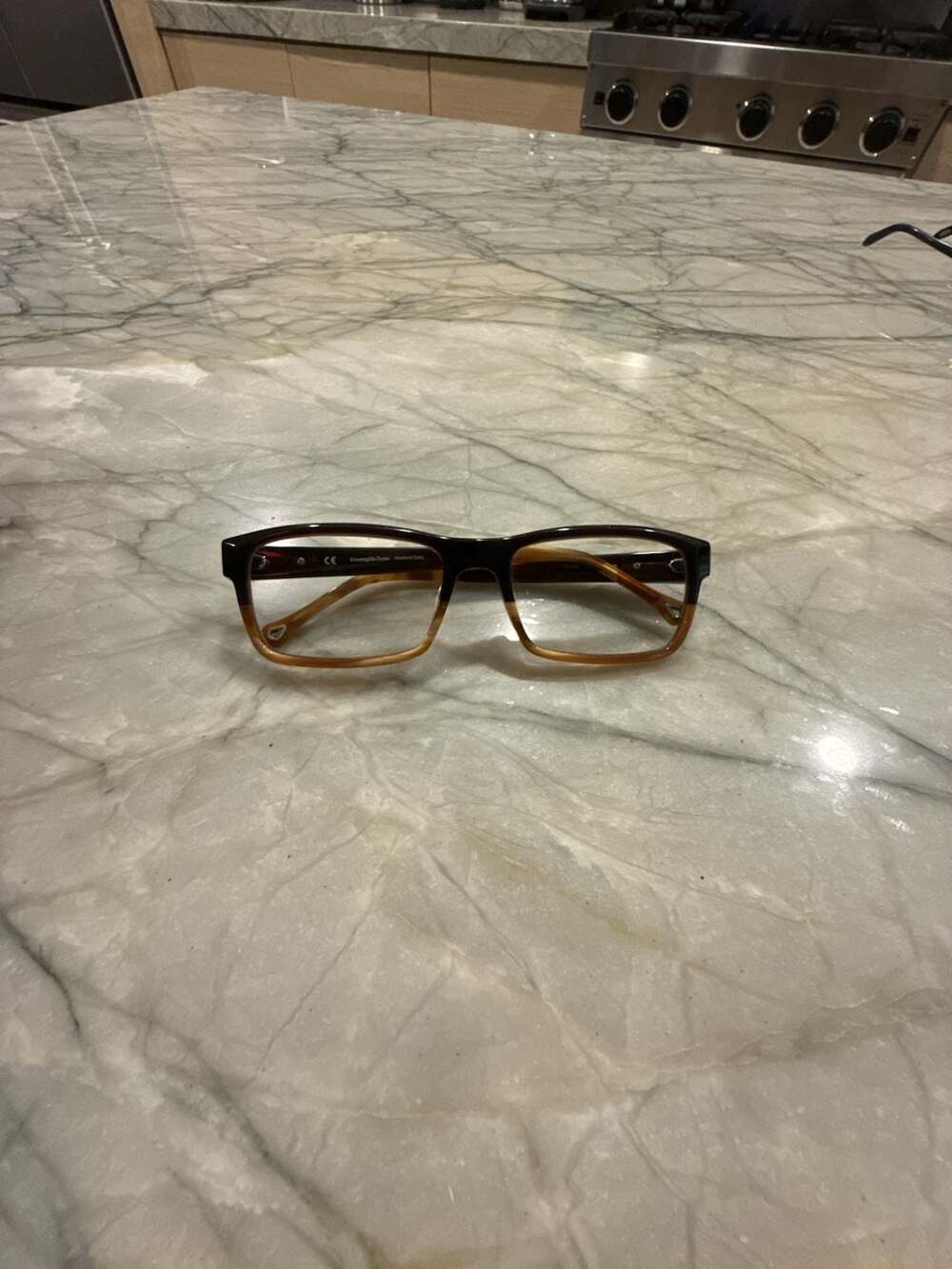Ermenegildo Zegna VZ3659 Rectangular Eyeglasses Frames in Brown Tortoise